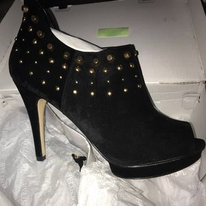 Gold studded high heels booties BRAND new